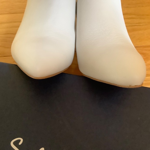 Splendid Nala Pointed Toe Wood Block Heel Leather Mule Snow White SZ 9.5 - Picture 10 of 15